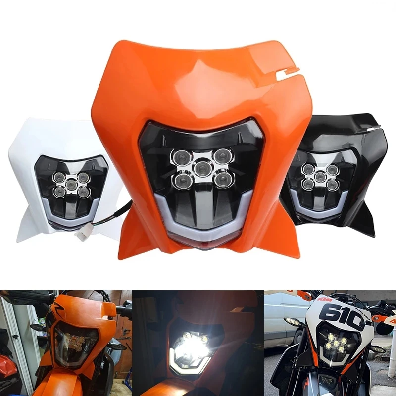 

For KTM LED Headlight Head Light Headlamp Supermoto Fairing EXC 300 450 690 R SMC-R XC XC-F SX 2012-2021 Enduro LED Headlight