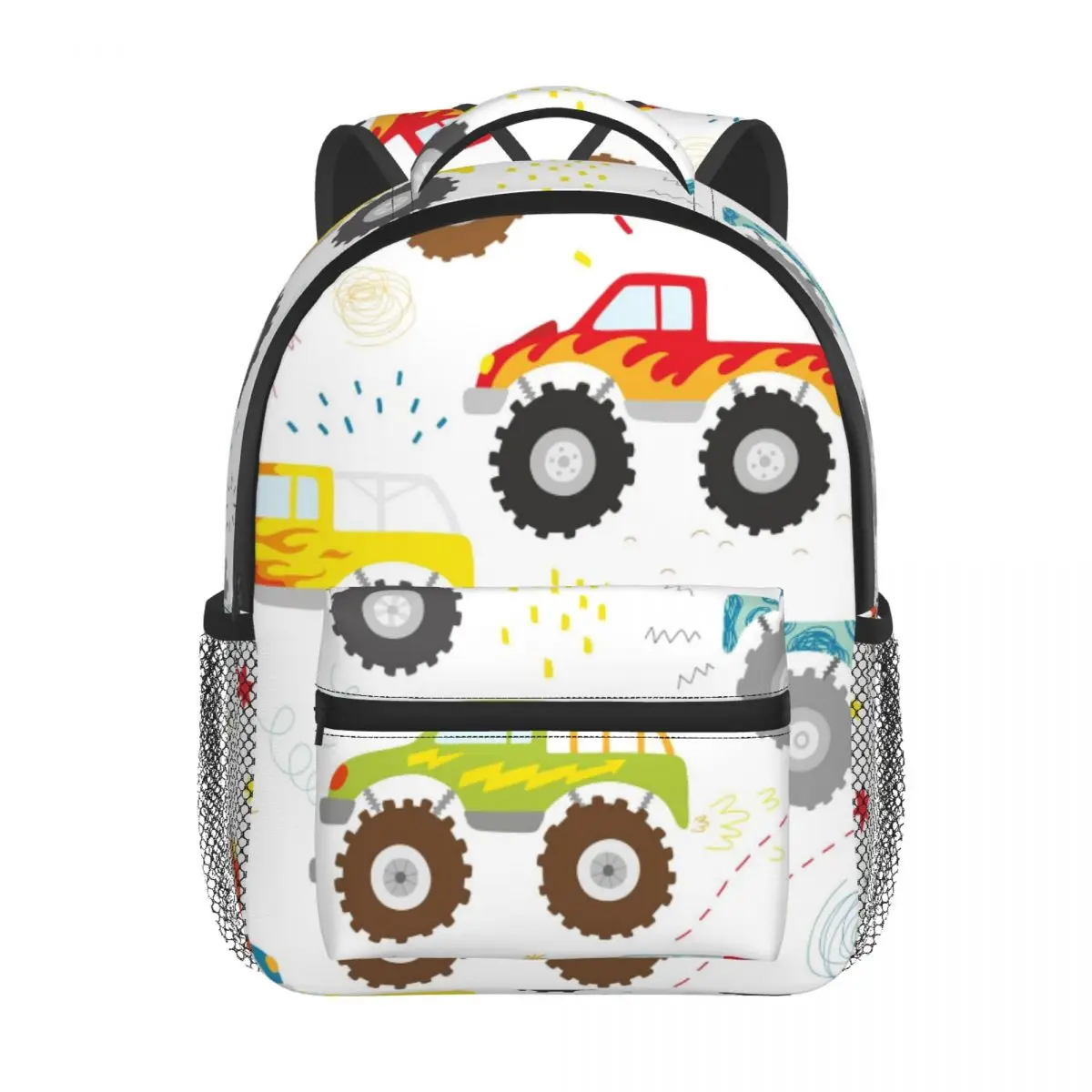 2022 Children Backpack Toddler Kids School Bag Kids Doodle Monster Truck Kindergarten Bag for Girl Boys