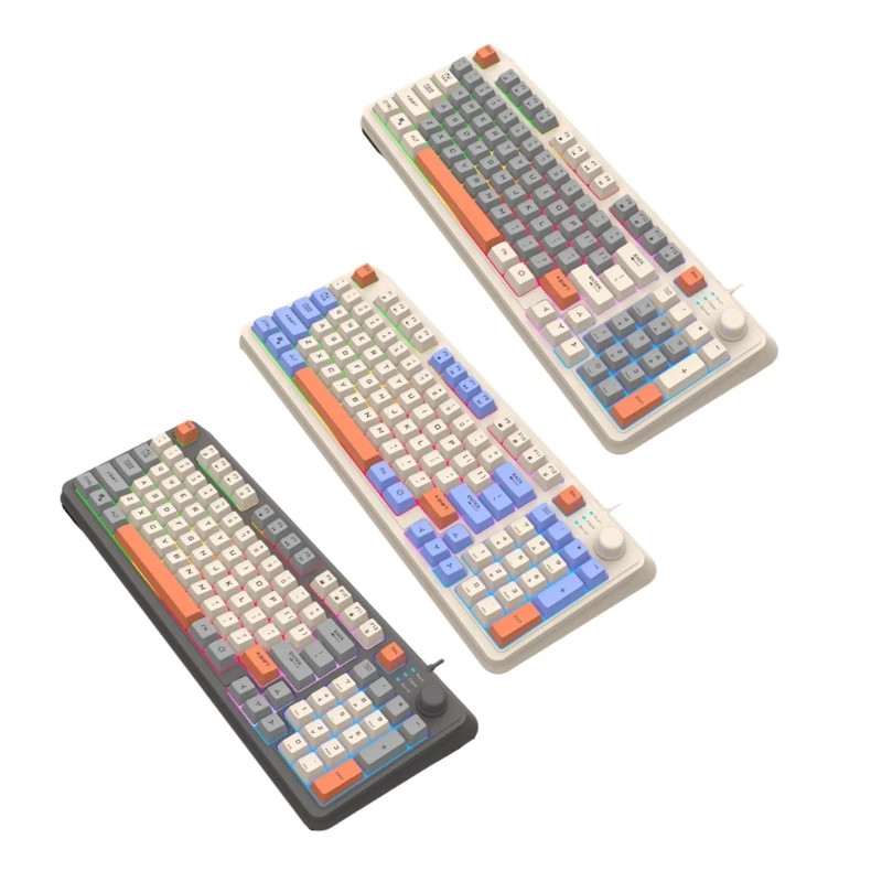 

94Keys Gaming Keyboard with Three Color Matching Backlit and Mechanical Feel
