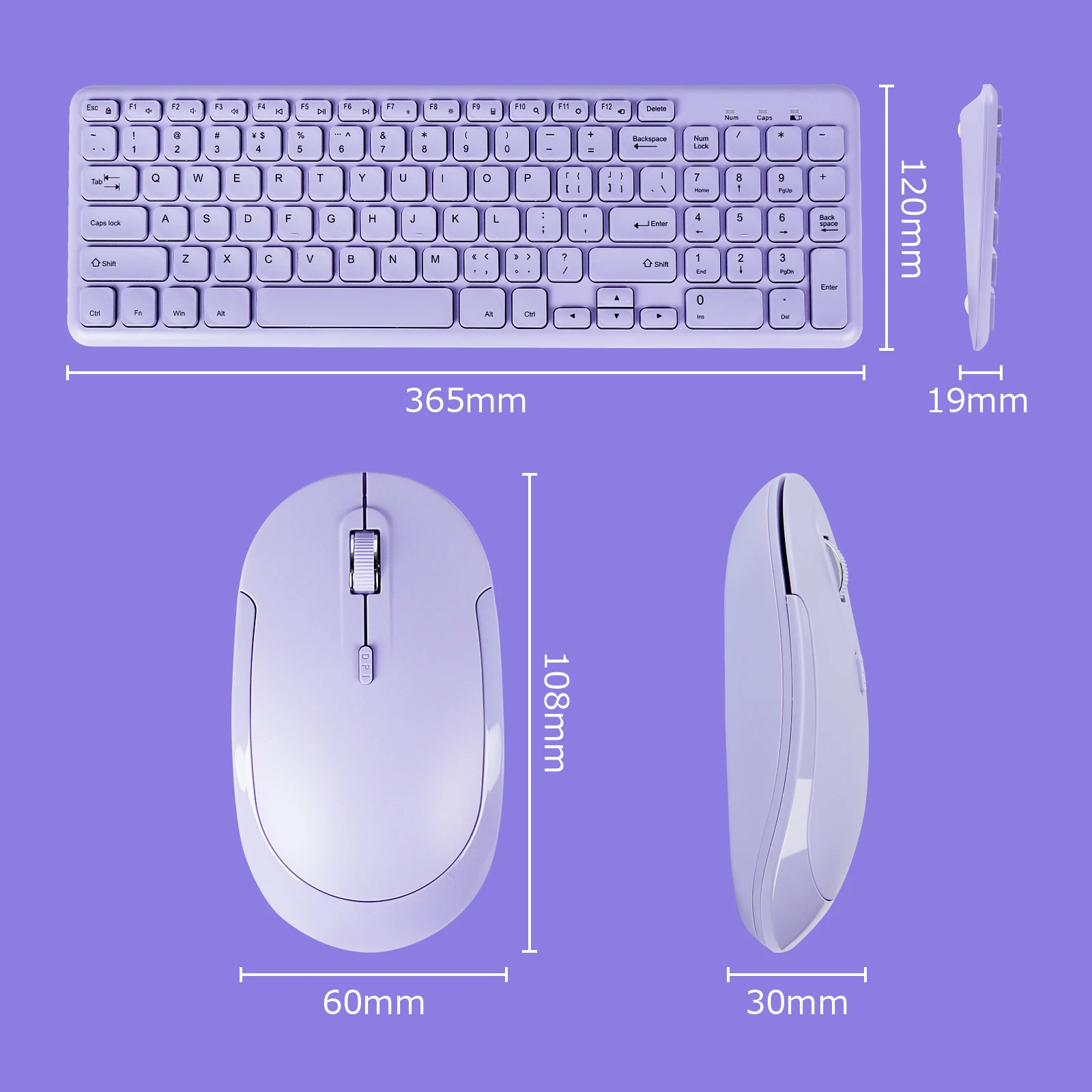 fashion keyboard and mouse set wireless pc gamer keyboards and mouse kit ultra thin office ergonomic gaming keypad mice purple free global shipping