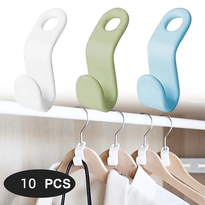 

10 шт./компл. Многофункциональная вешалка для одежды, соединительные крючки, Каскадный пластиковый органайзер для гардероба, крючки для одеж...