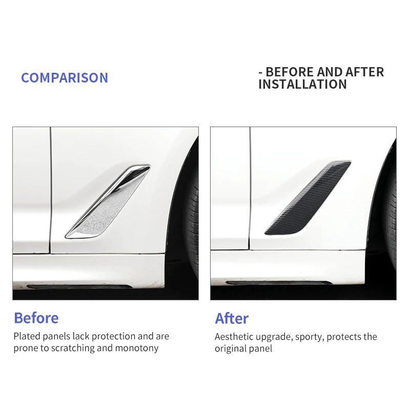 For BMW 5Series G30 G38 Sports Styling 3D Emblem Car Side Body Fender Trim Replacement Shark Gills Accessories Deco Sticker |