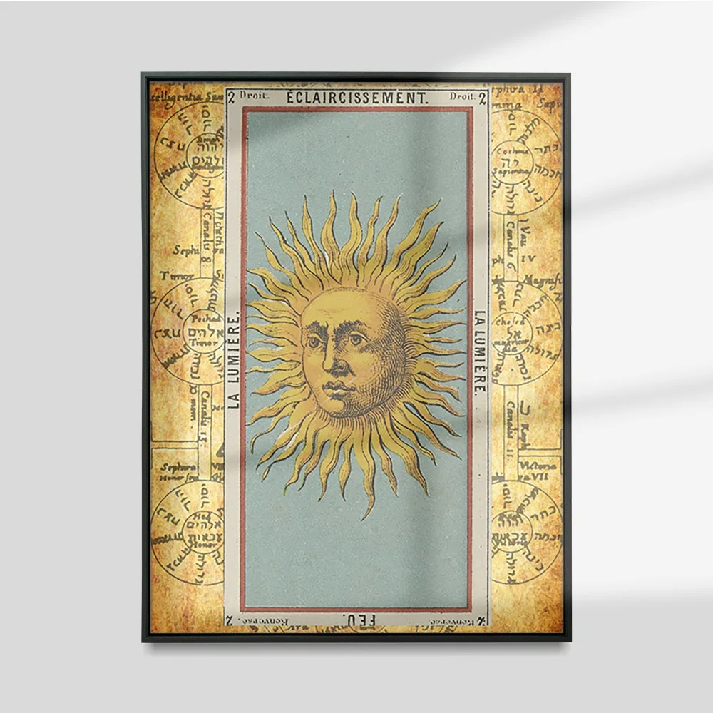 

La Lumiere The Sun Tarot Card Print Art Vintage Poster Wall Picture Retro Canvas Painting Bedroom Home Decor