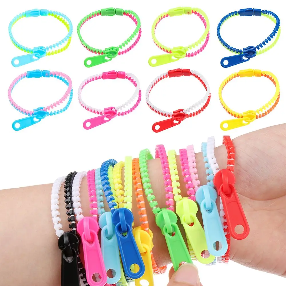 

New Sensory Zip Bracelet Wristband Relief Autism ADHD Candy Bracelet Popular Zipper Bangle Bracelet Fluorescent