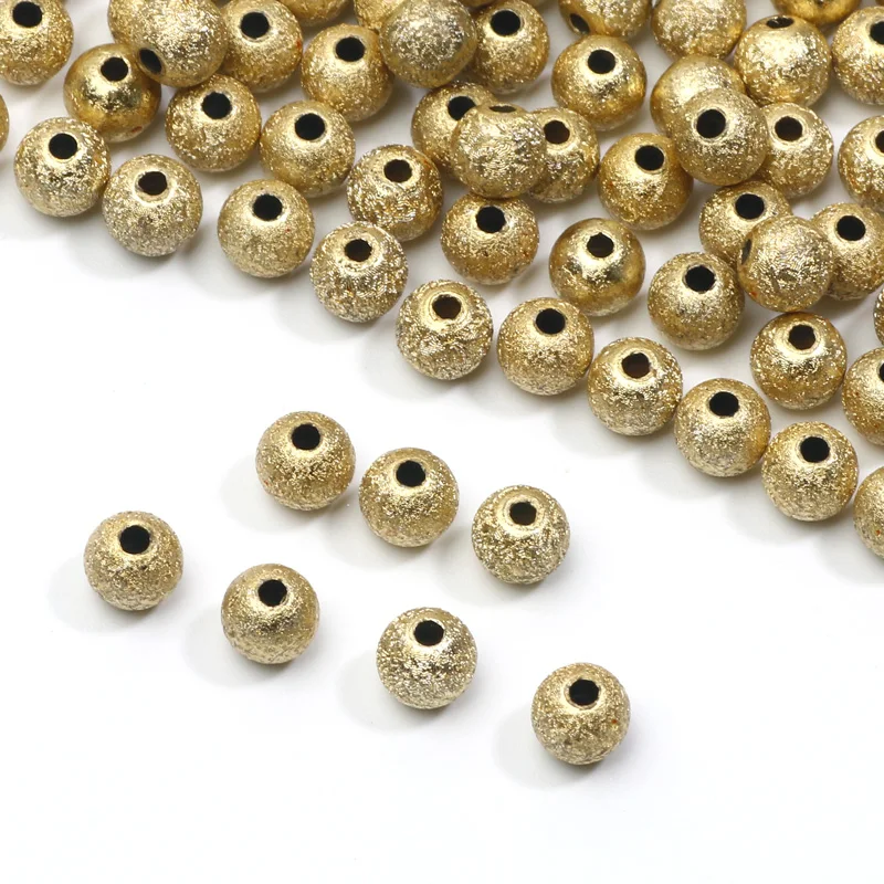 

30-200pcs 4/6/8/10mm Gold Round Acrylic Loose Charm Spacer Beads For Jewelry Making Diy Handwork Bracelet Necklace Accessories