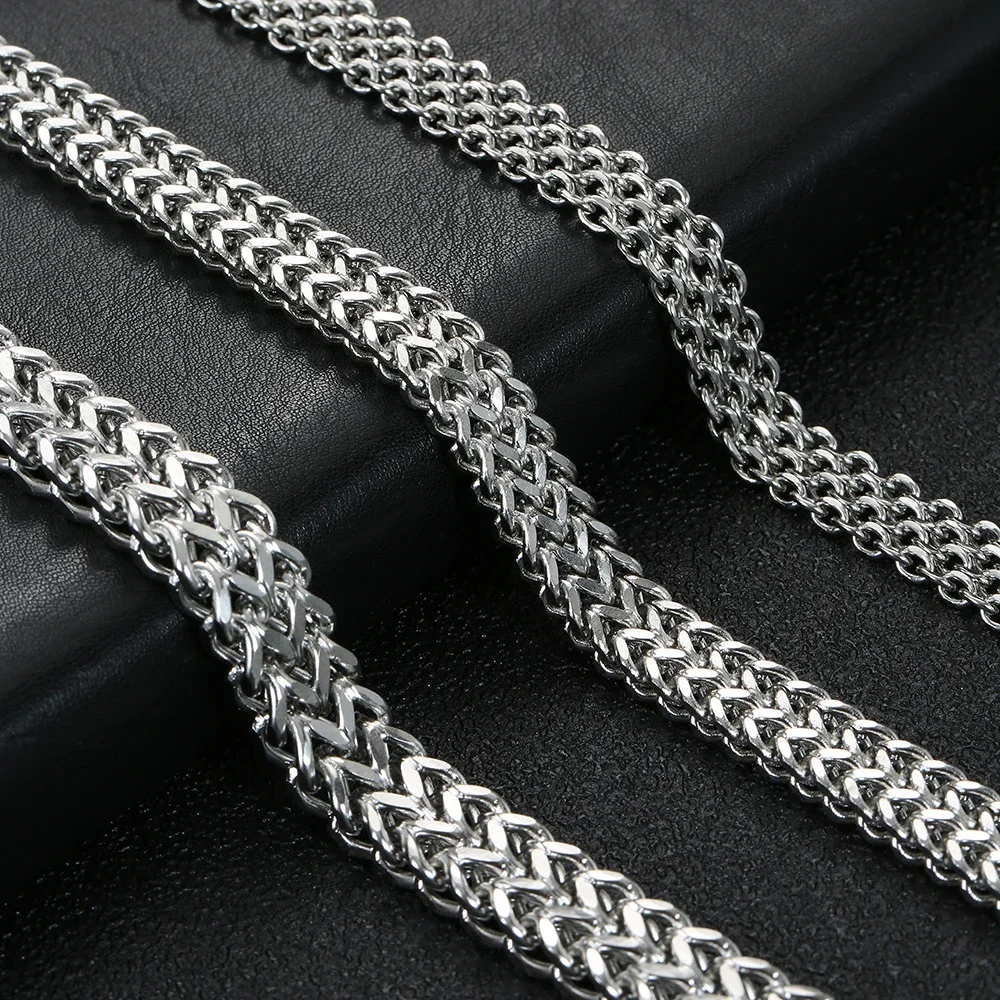 Браслет-цепочка в классическом стиле Серебристая цепочка Series 2024 широкий