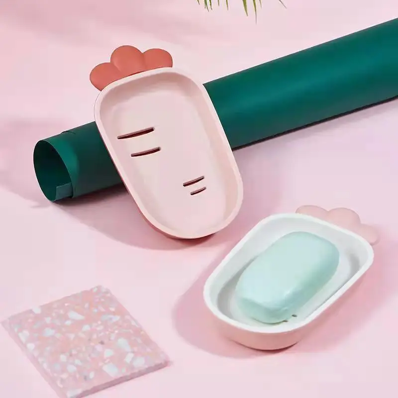 

Carrot soap box personality creative soap box cute double-layer drain household with cover