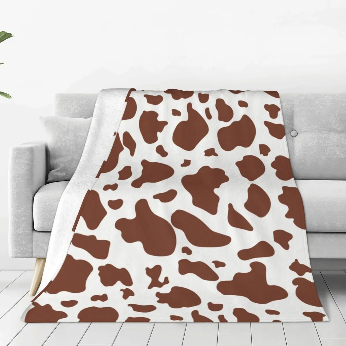 Cow Pattern Blanket Fleece Summer Texture Multifunction Super Soft Throw Blankets for Bed Travel Bedspreads