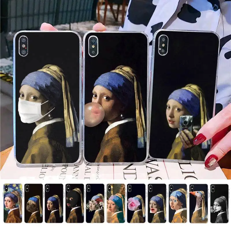 

MaiYaCa Girl With A Pearl Earring Vermeer Phone Case for iPhone 11 12 13 mini pro XS MAX 8 7 6 6S Plus X 5S SE 2020 XR case
