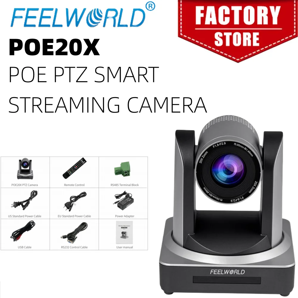 FEELWORLD POE20X 20X оптический зум PTZ-камера с одновременным USB/3G-SDI/HDMI/IP потоковая трансляция-идеально подходит для комплектов фотостудии