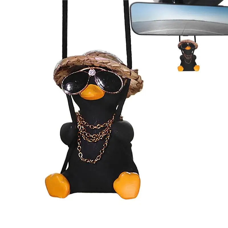 

Cute Pendant Swing Duck Car Mirror Hangings Swinging Accessories Cool Car Hangings Sunglasses Duck Car Interior Accessories