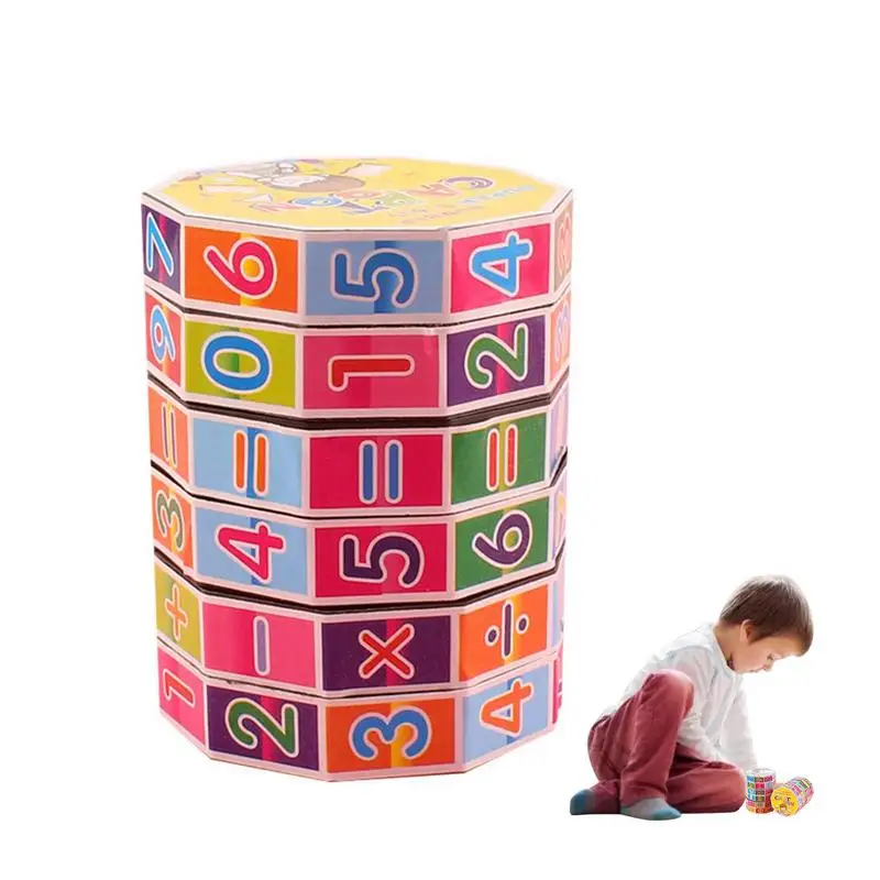 

Цилиндрическая головоломка с числами, игрушки-манипуляторы, игра для детей, обучение математике, добавление вычитания, многократное разделение, учебные принадлежности