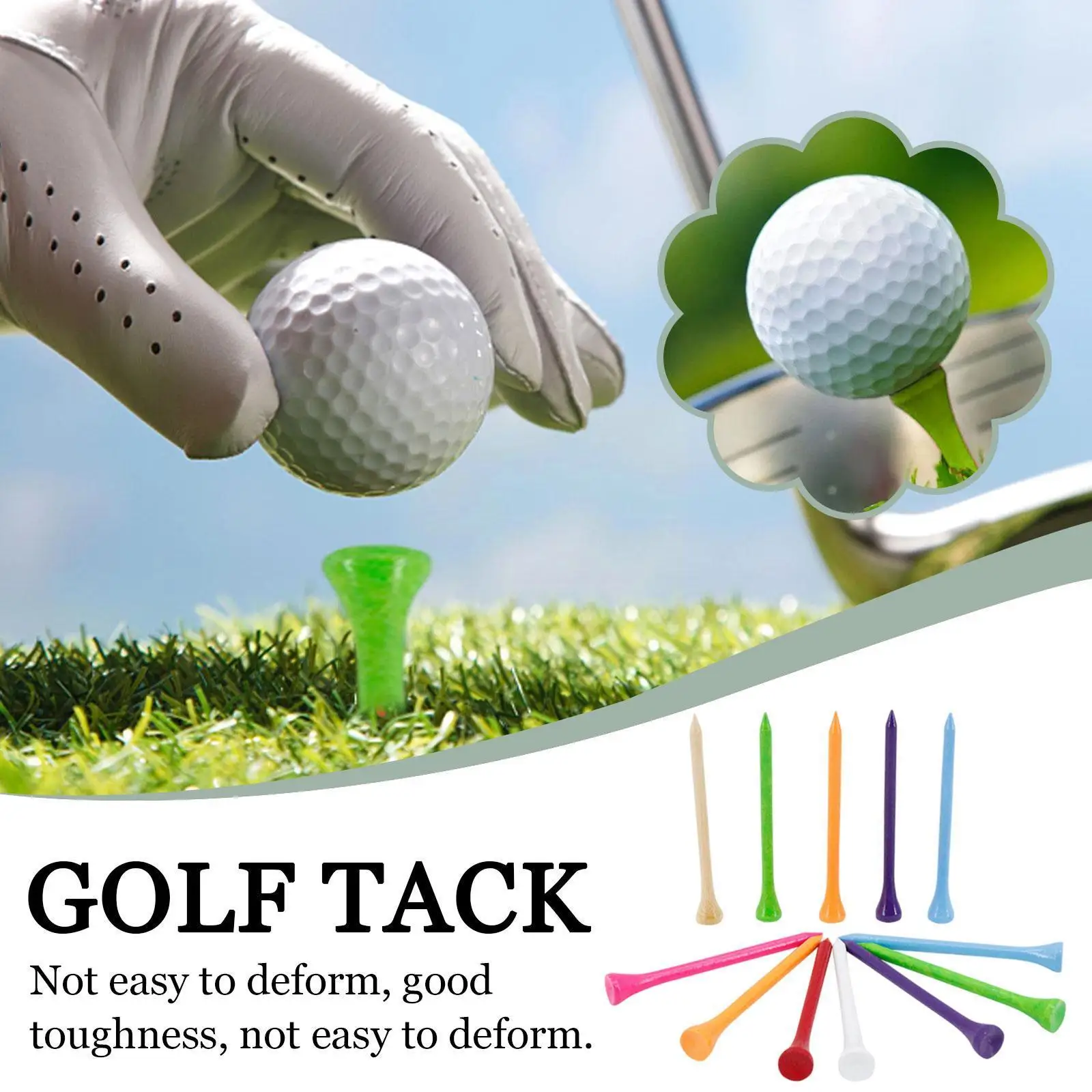 

83mm Wooden Golf Tack Mix Color Golf Tee For Practice Game Ball Holder For Daily Training Aids Drop Shipping I9b1