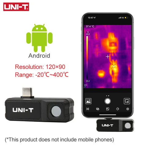 UNI-T UTi120 Mobile UTI120MS USB Инфракрасный Тепловизор для мобильных телефонов, Термографическая камера, камера для ремонта