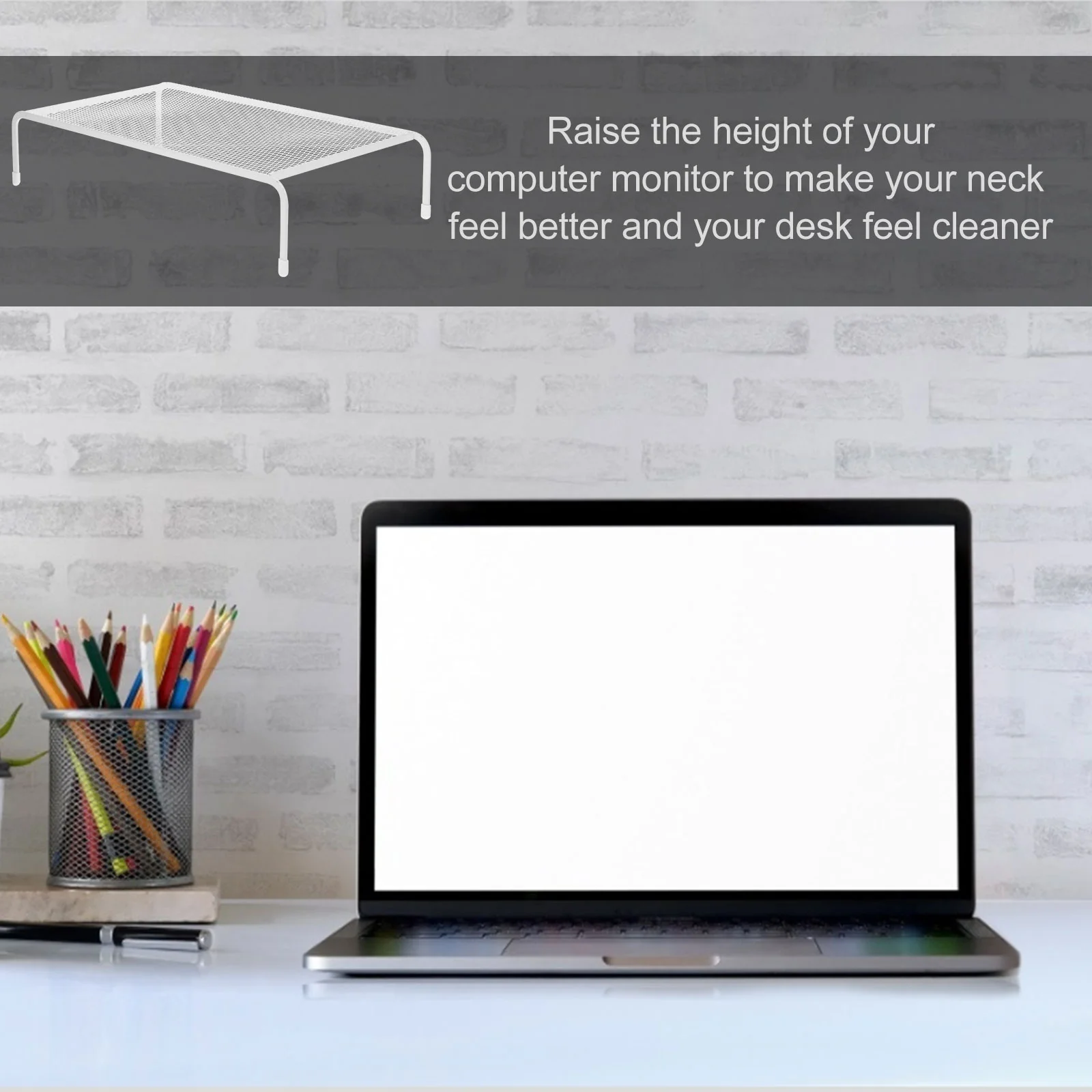 Monitor Bracket Laptop Stand Computer Riser for Desk Shelf Lifting Storage Single Layer