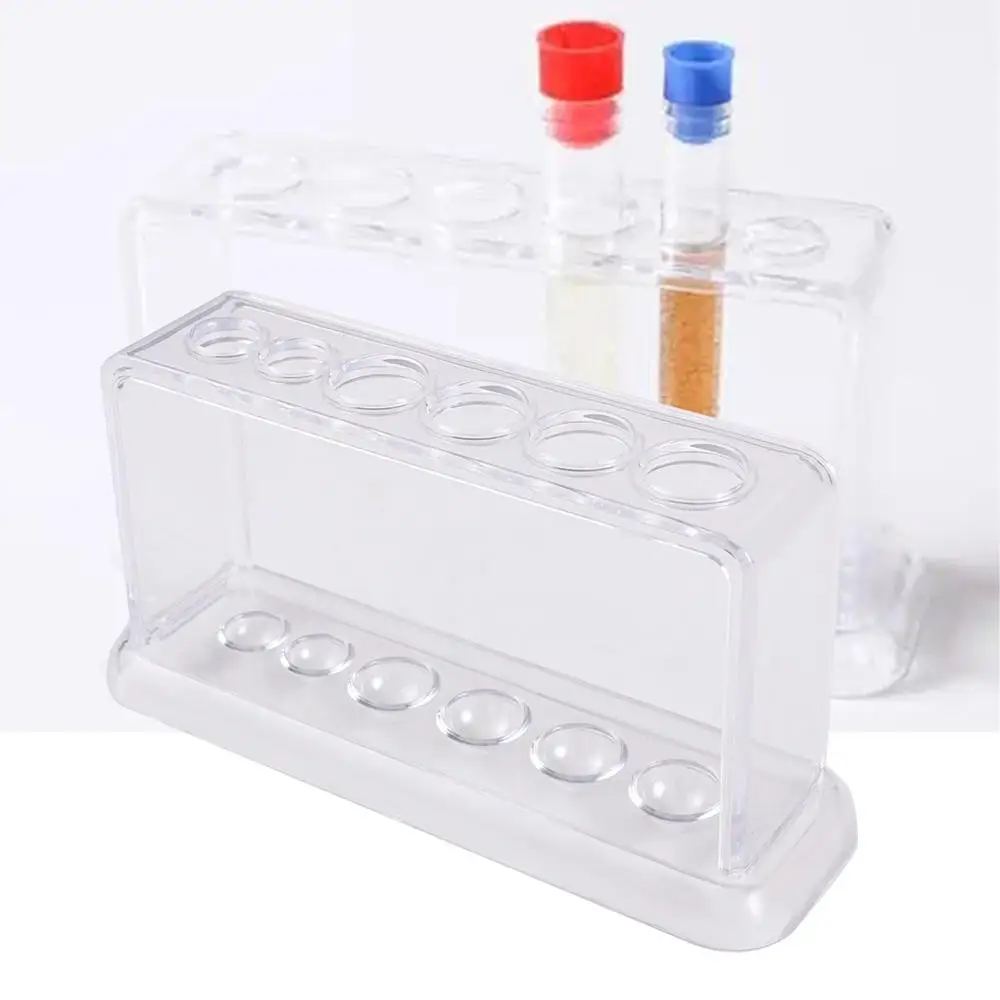 

Experiment Lab Equipment Clear Transparent 6 Holes Plastic Burette Shelf Test Tube Stand Test Tube Rack Test Tube Holder