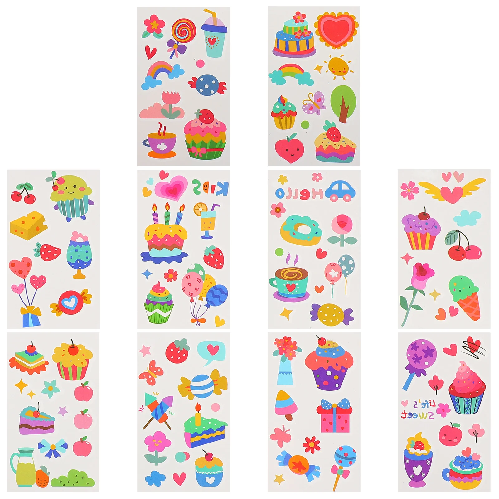 

100 Sheets Water Bottle Temporary Tattoos Kids Game Sticker Kids Cartoon Sticker