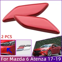 2pcs car front bumper headlight washer spray nozzle cover cap for mazda 6 atenza 2017 2018 2019 headlamp cleaner jet lid trim