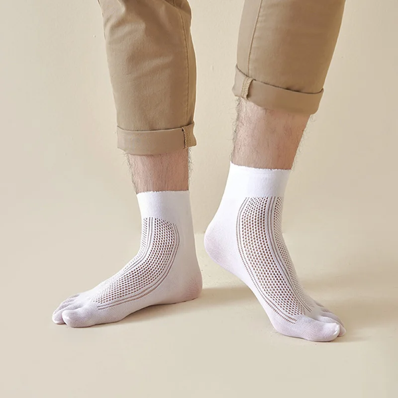 

Носки мужские с пятью пальцами, 5 пар/партия, летние тонкие сетчатые носки с большим носком, поглощающие пот дышащие хлопковые носки с разрезом, 2023