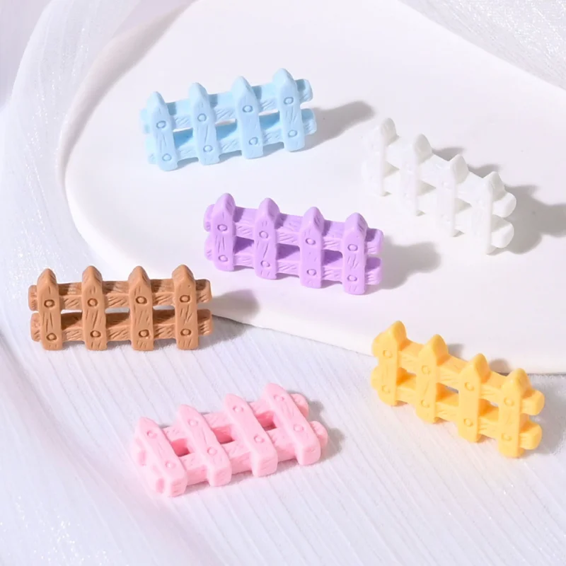 

10pcs Simulation Fence Resin Charms Flatback DIY Mobile Phone Case Hair Bow Decoration Scrapbooking Tools and Accessories