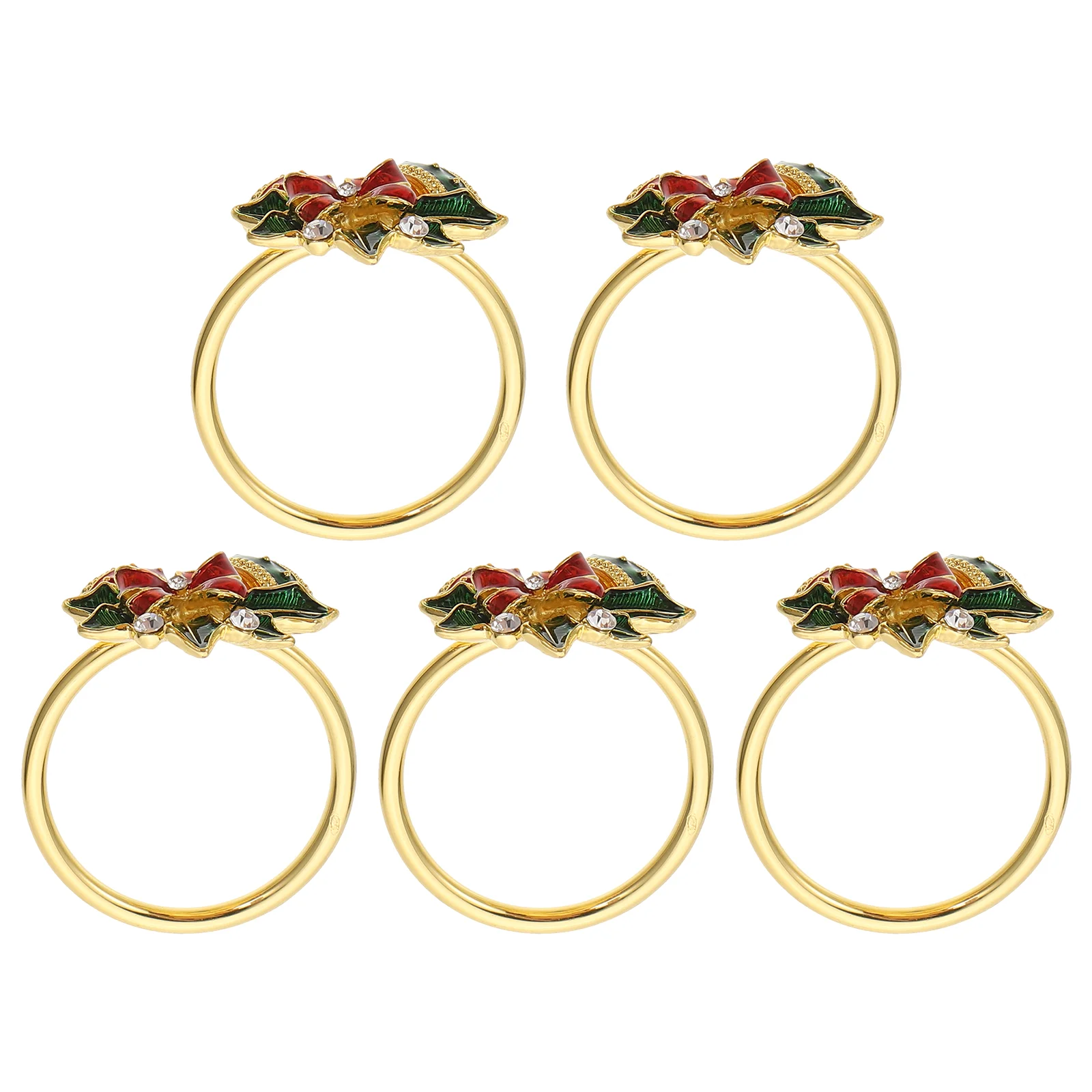 

5pcs Christmas Style Napkin Holding Rings Festival Dining Table Napkin Buckles