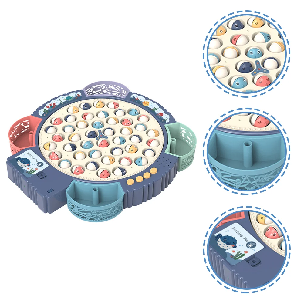 

Fishing Game Plate Plaything Magnetic Kids Puzzle Educational Rotating Learning Catching Electric Color Sorting
