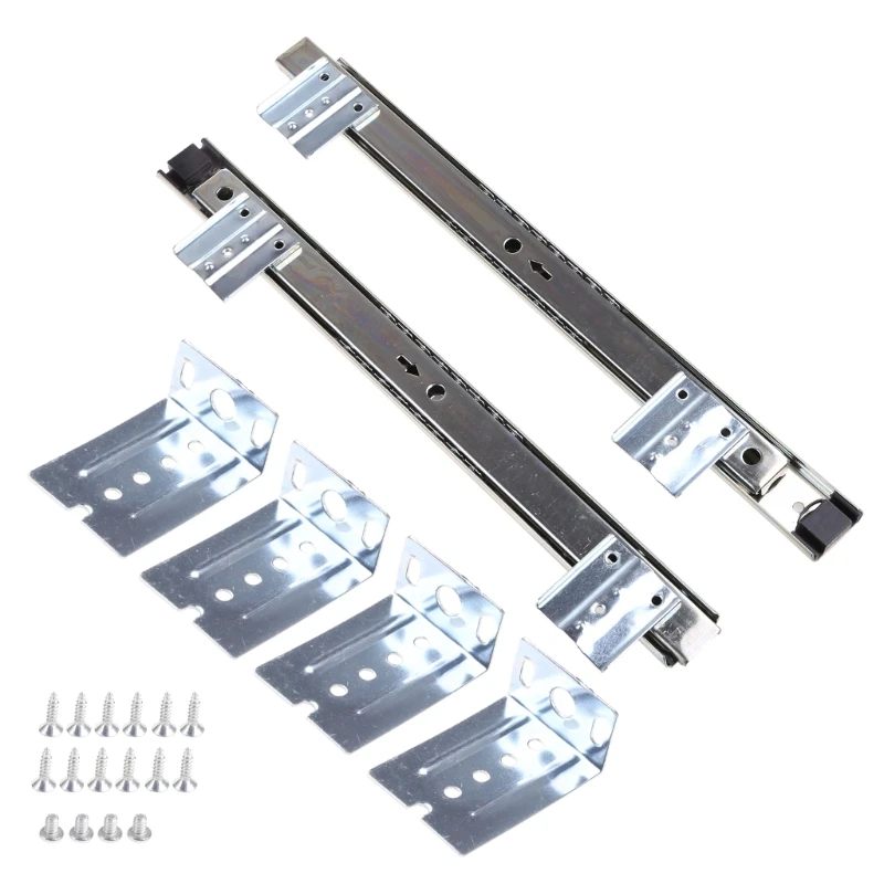 

1 Pair Heavy Duty Ball Bearing Slides Keyboard Drawer Tray Accessories Furniture Rail Rack with Adjustable Height