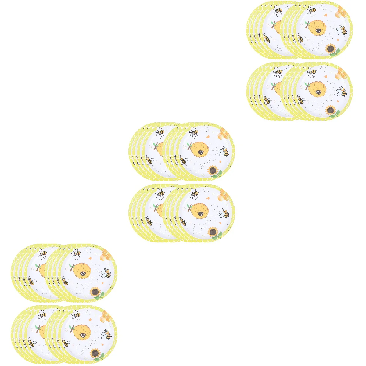 

48 pcs 7 Inches Baby Shower Cake Plates Kids Birthday Party Tableware Disposable Birthday Tableware