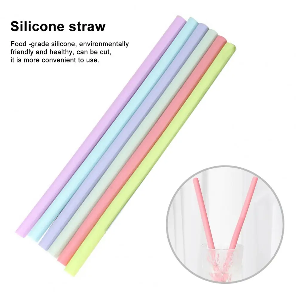

5Pcs Drinking Straw Hardened Tip Cuttable Bendable Bite-resistant Drinking Pearl Milk Tea Bent Straight Straw Daily Use