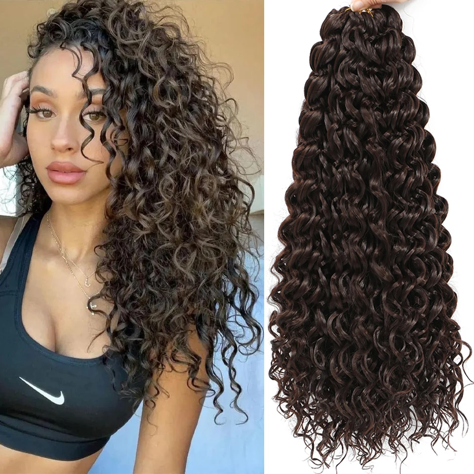 1-8 упаковок Длинные Синтетические волнистые кудри 18 дюймов