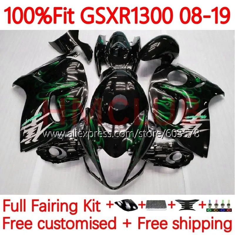 

Инъекция для SUZUKI Hayabusa GSXR 1300 GSXR1300 CC 2008 2009 2010 2011 2012 2013 15 16 17 18 19 Обтекатели с зеленым пламенем 107No.63