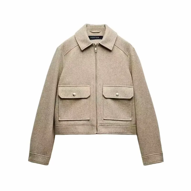 Куртка женская осенняя мягкая на молнии с орнаментом