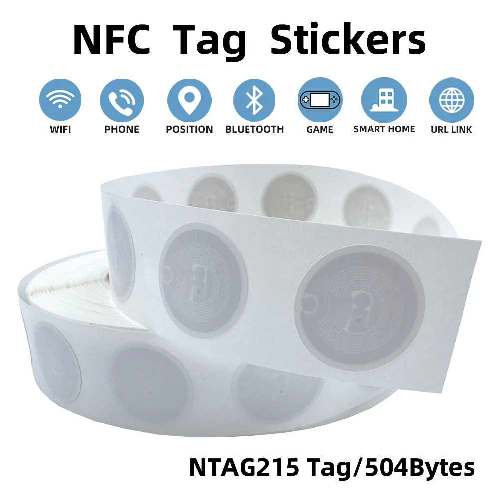Самоклеящиеся ярлыки NFC Ntag215 13 56 МГц ISO14443A наклейка белая Ntag 215 ярлык доступен для