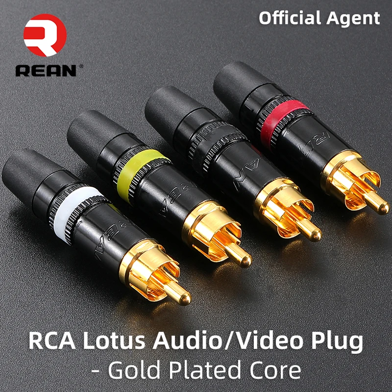 

NEUTRIK REAN Phono RCA Gold Plated Copper Plug NYS373 1/5/10pcs Audio Video Plug Connector DVD Cinema Record Player Speaker