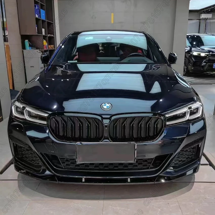 Фото Решетка радиатора для BMW 5 серии G30 G31 G38 LCI 520i 530i 540i M550i M550d 2020-2023, сетчатая, в стиле Racing Dual Line №4