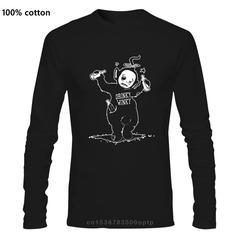 

Mens Clothing Drinky Winky Teletubbies Bier Beer T-Shirt Long Sleeve Men's Casual Tops