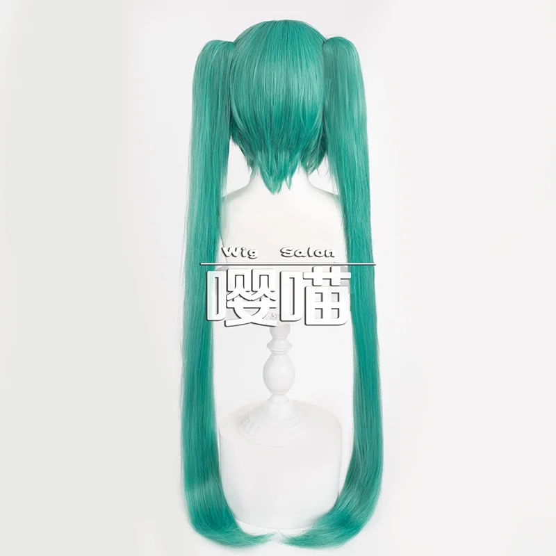 Vocaloid Miku Медсестра Косплей Парик 100 СМ Зеленый двойной хвощ Термостойкие