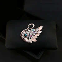 fashion swan brooch women fixed simple suit decoration animal pins crystal corsage elegant pin accessories jewelry scarf buckle