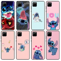 cute lilo stitch phone case for oppo find x2 x3 x5 lite neo pro 5g oppo reno2 reno4 reno5 reno6 reno7 z lite se black luxury