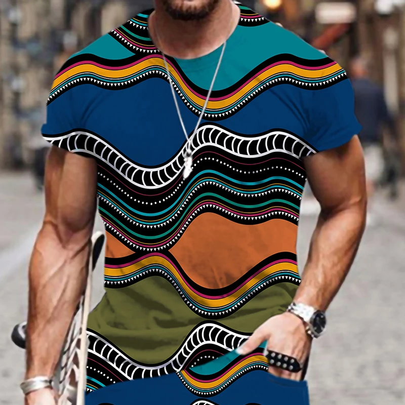 Новая 3D Африканская Этническая примительная племенная ткань с принтом футболка