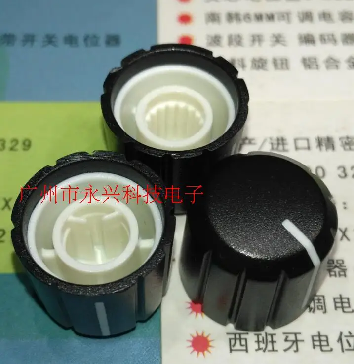 

20PCS Plastic Knob 15*13.5MM Potentiometer Cap Switch Knob Encoder Cap Has Half Shaft Hole And Spline Hole