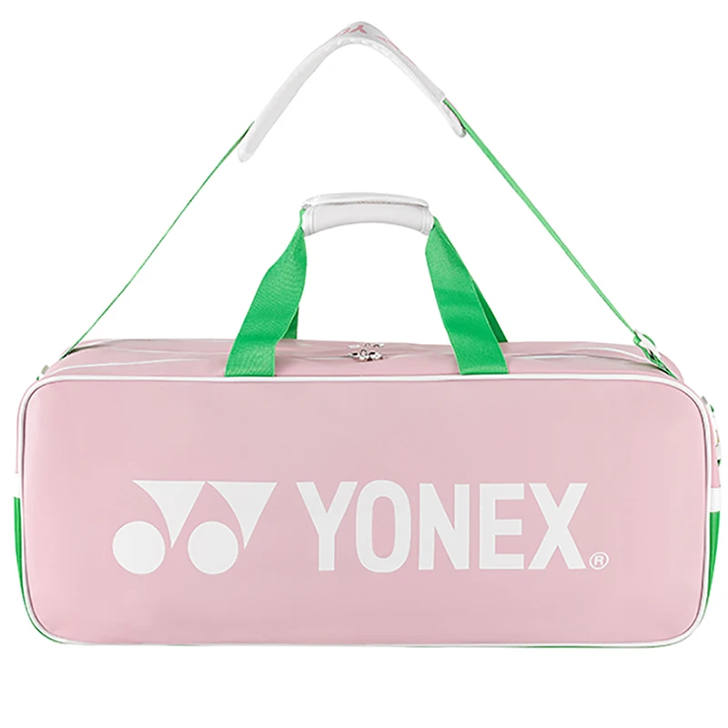 Genuine YONEX Women Badminton Racket Bag Strawberry Color Waterproof Sports Handbag With Shoe Compartment Holds Up To 6 Rackets