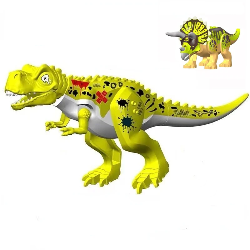 

9-30CM Compatible Jurassic Dinosaur World Tyrannosaurus Rex Triceratops 9PCS Puzzle Model Diy Kids Toys Children Toys Gift