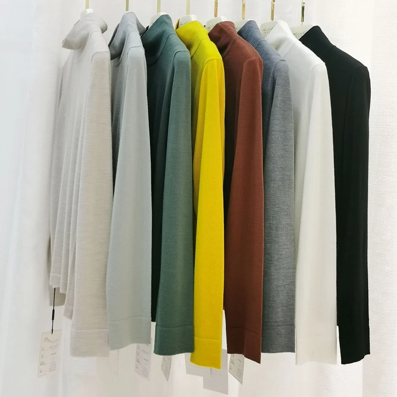 Свитер с высоким воротником кашемировый Модный пуловер женская одежда бежевый