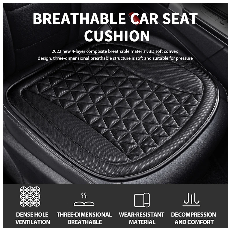 Breathable Fabric Car Seat Cover 3D Triangular Bump Buttocks Massage Universal Auto Chair Cushion Summer Pad With Backrest |