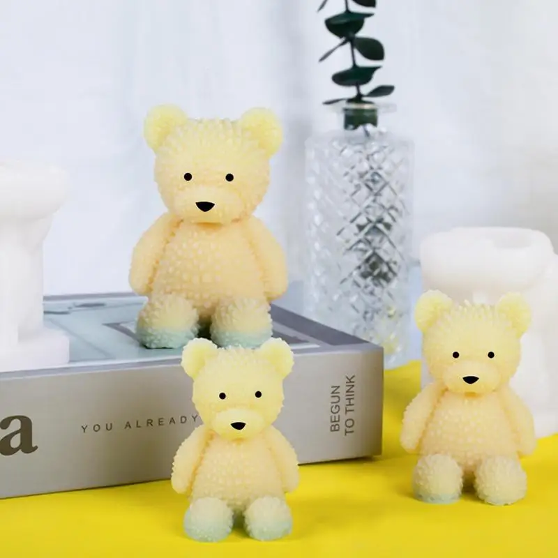 

Cute Bear Candle Making Mould 3D Scented Candle Molds DIY Decoration Silicone Mold Handcraft Crystal Epoxy Soap Candle Moulds