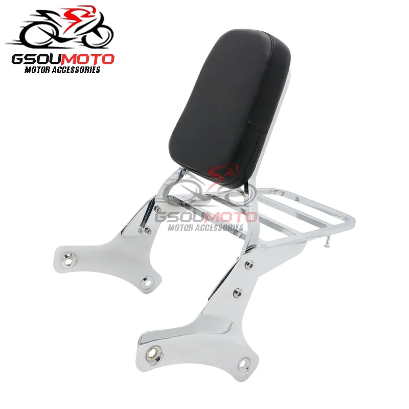 Фото Пассажирская спинка мотоцикла Sissy Bar с комплектом накладок на багажник для Honda Shadow VT750 ACE 750 C2 RC44/VT400 VT 400 1997-2003 гг. №3
