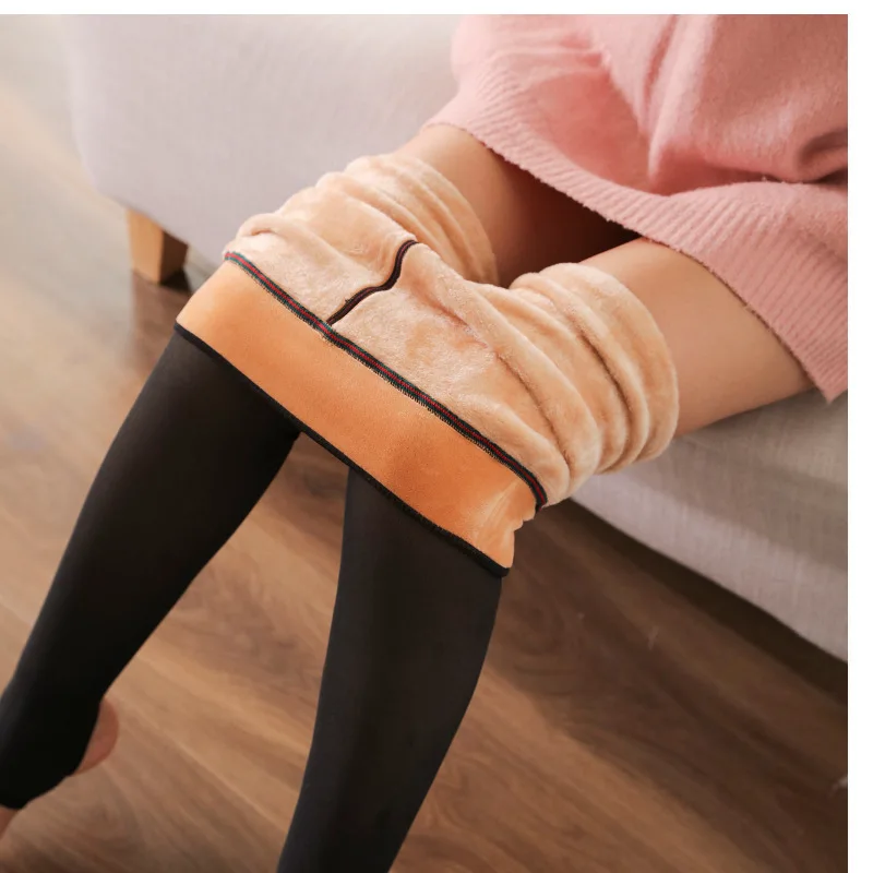 

Women Warm Winter Pantyhose Sexy Stockings -5-25 Degrees Fleece Lined Tights Ladies Leggings Thermal Pantyhose Fake Translucent