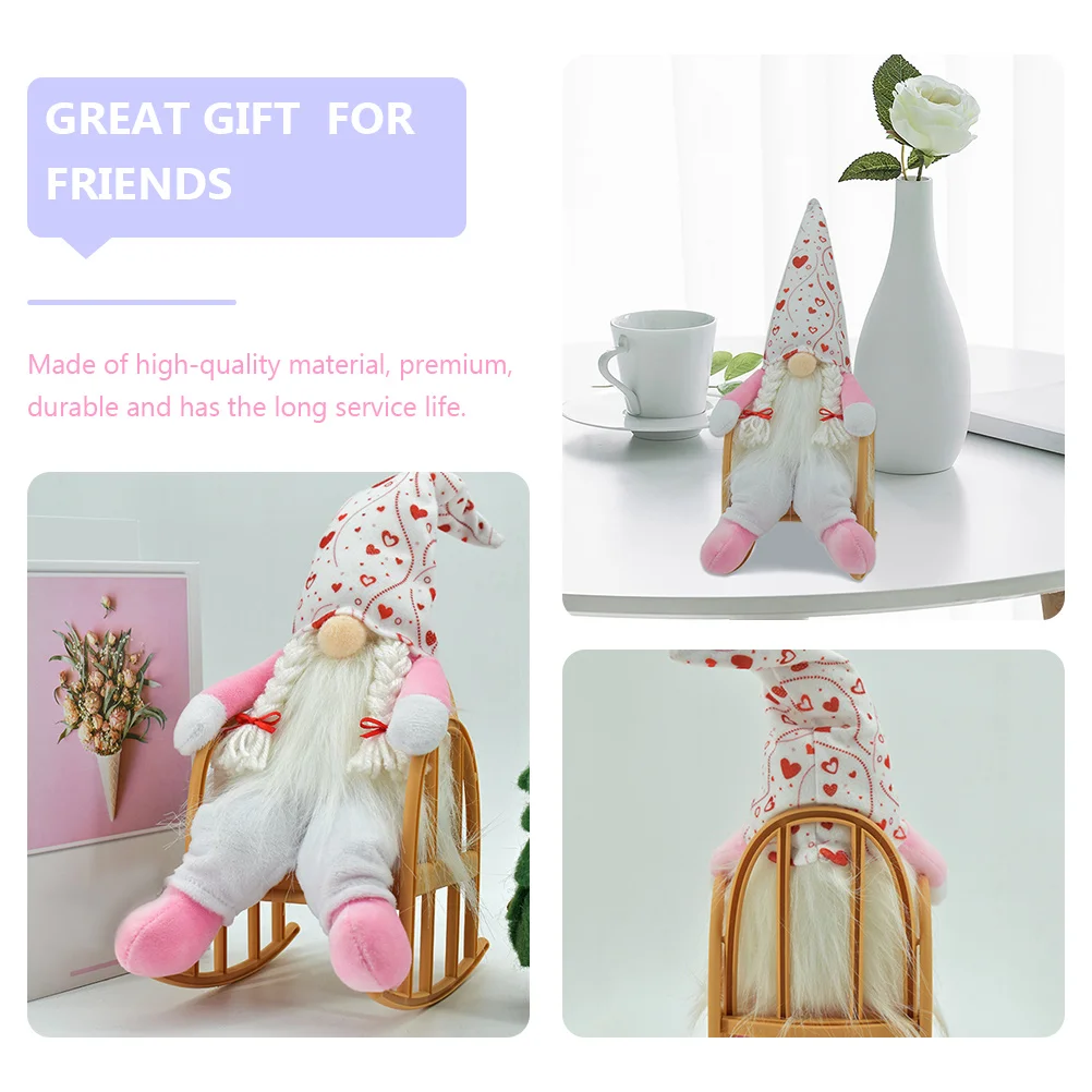 Декор стола Карликовое кресло-качалка Гном Плюшевый с украшением Сидящий на День