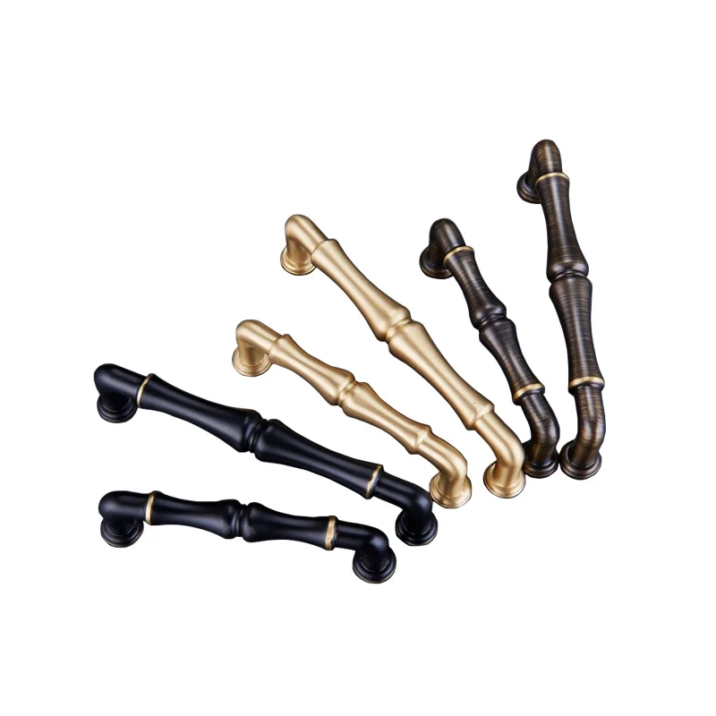 1 ПК Золотая античная мебельная ручка винтажного ретро из бамбука для выдвижных ящиков шкафов и дверей.